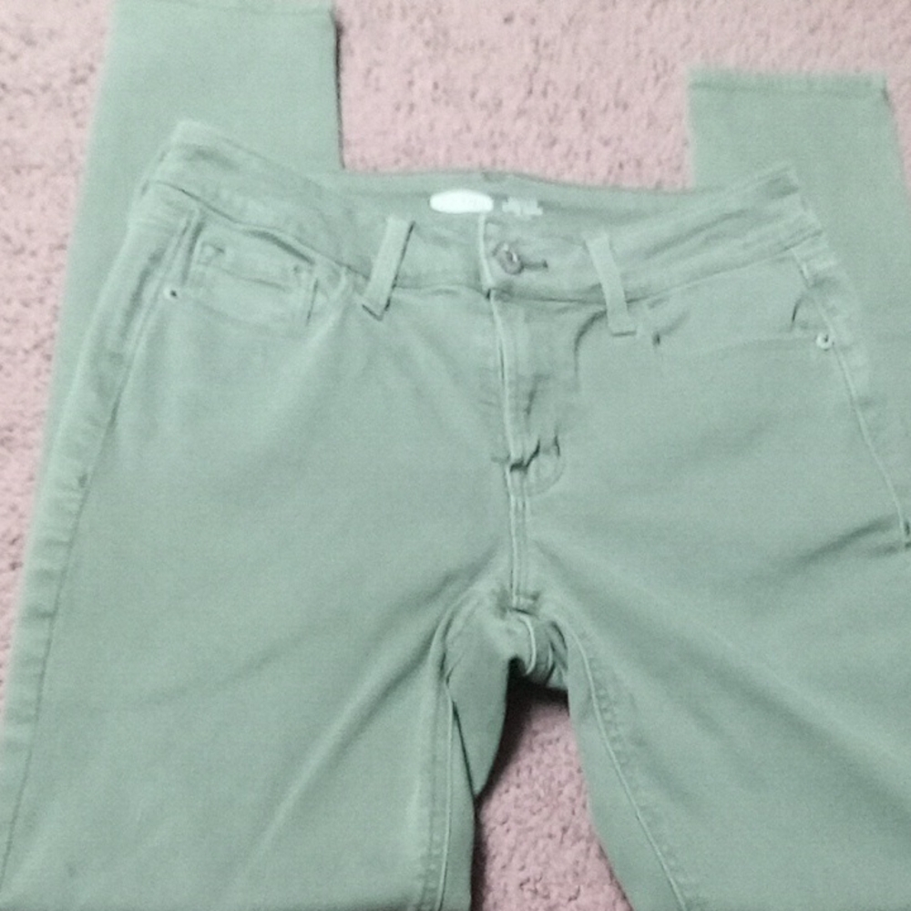 Old Navy Olive Rockstar Super Skinny Jeans